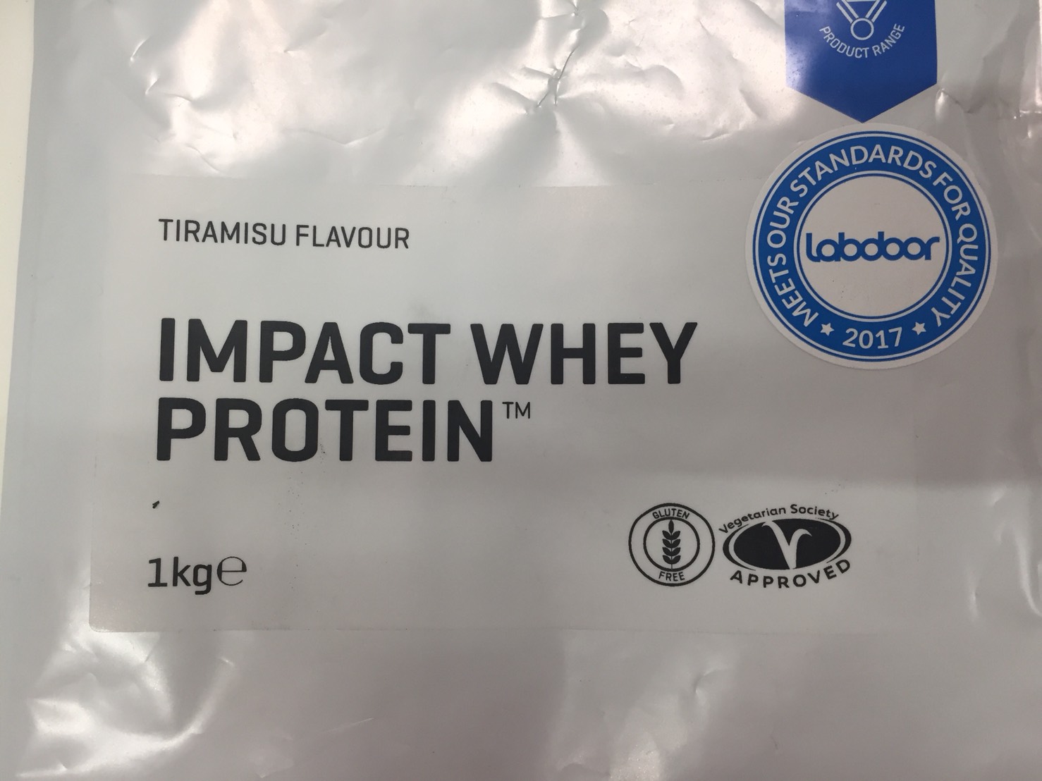 【WPC】マイプロテインのImpactホエイプロテイン「Tiramisu(ティラミス味)」のパッケージ