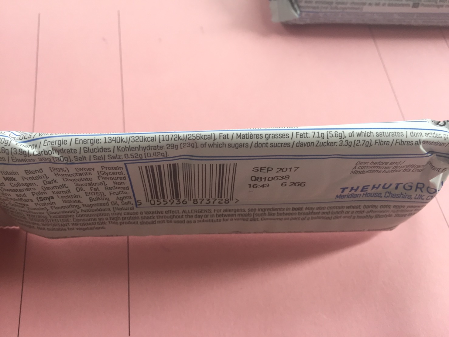 高タンパク質バー:チョコミント味