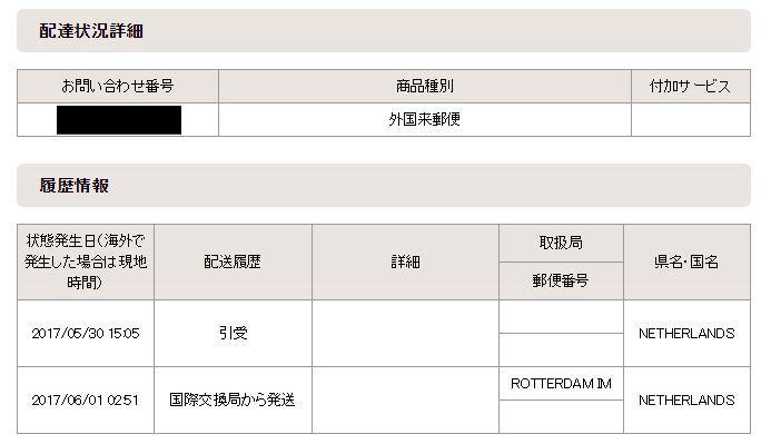 マイプロテイン商品の追跡の様子