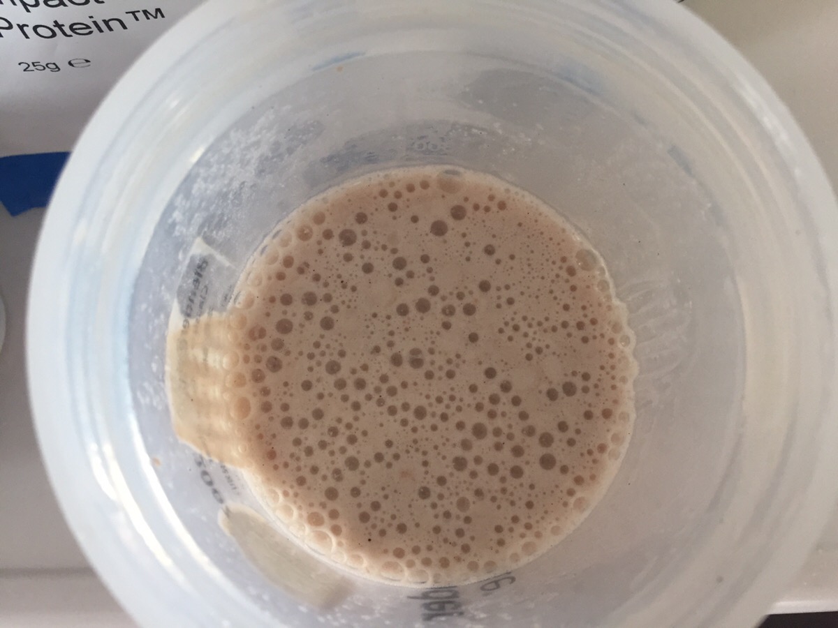Mocha(モカ味)をシェイクした後の様子