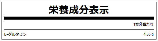 グルタミンの成分表