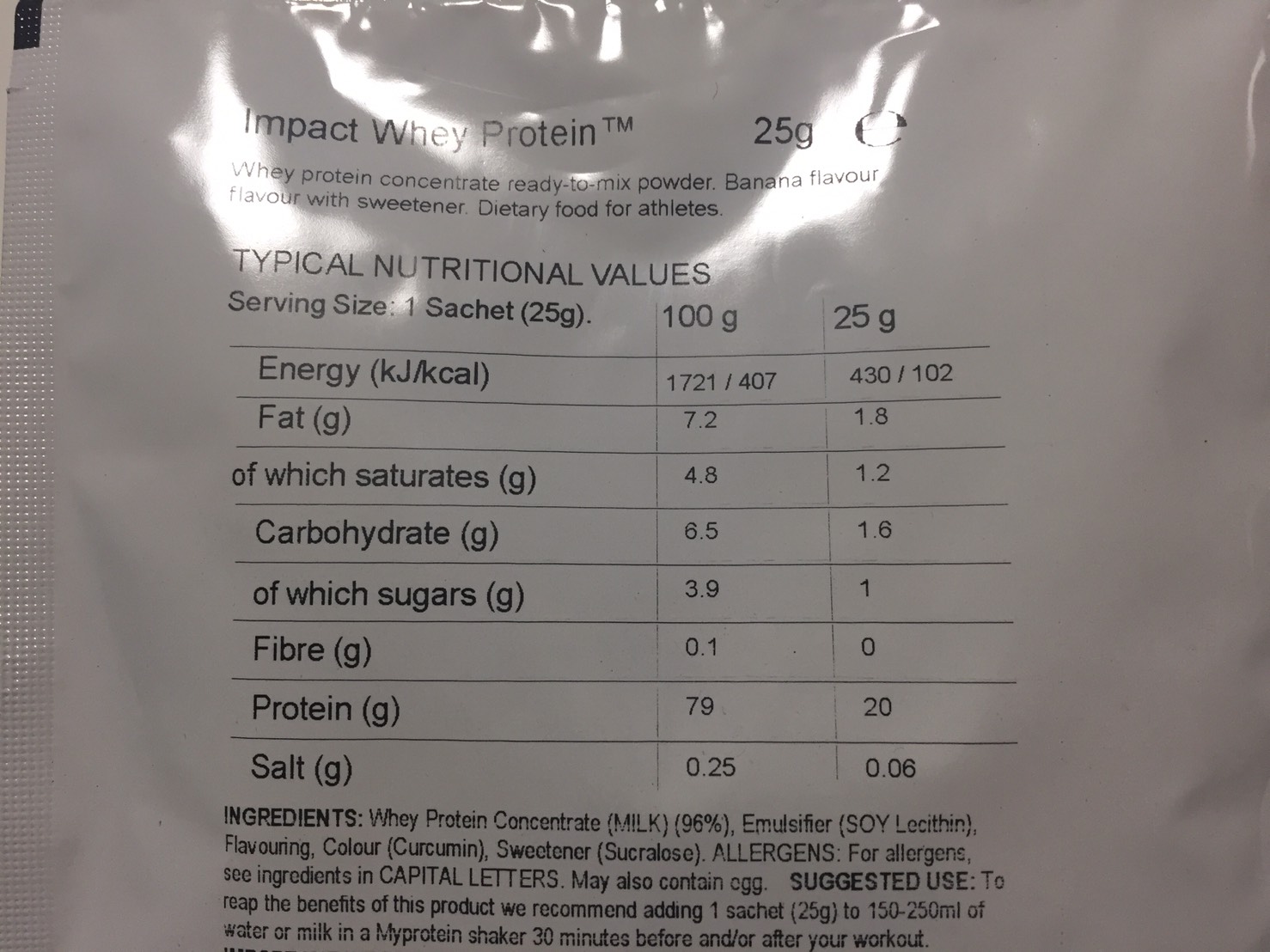 Banana Flavour(バナナ味)の成分表