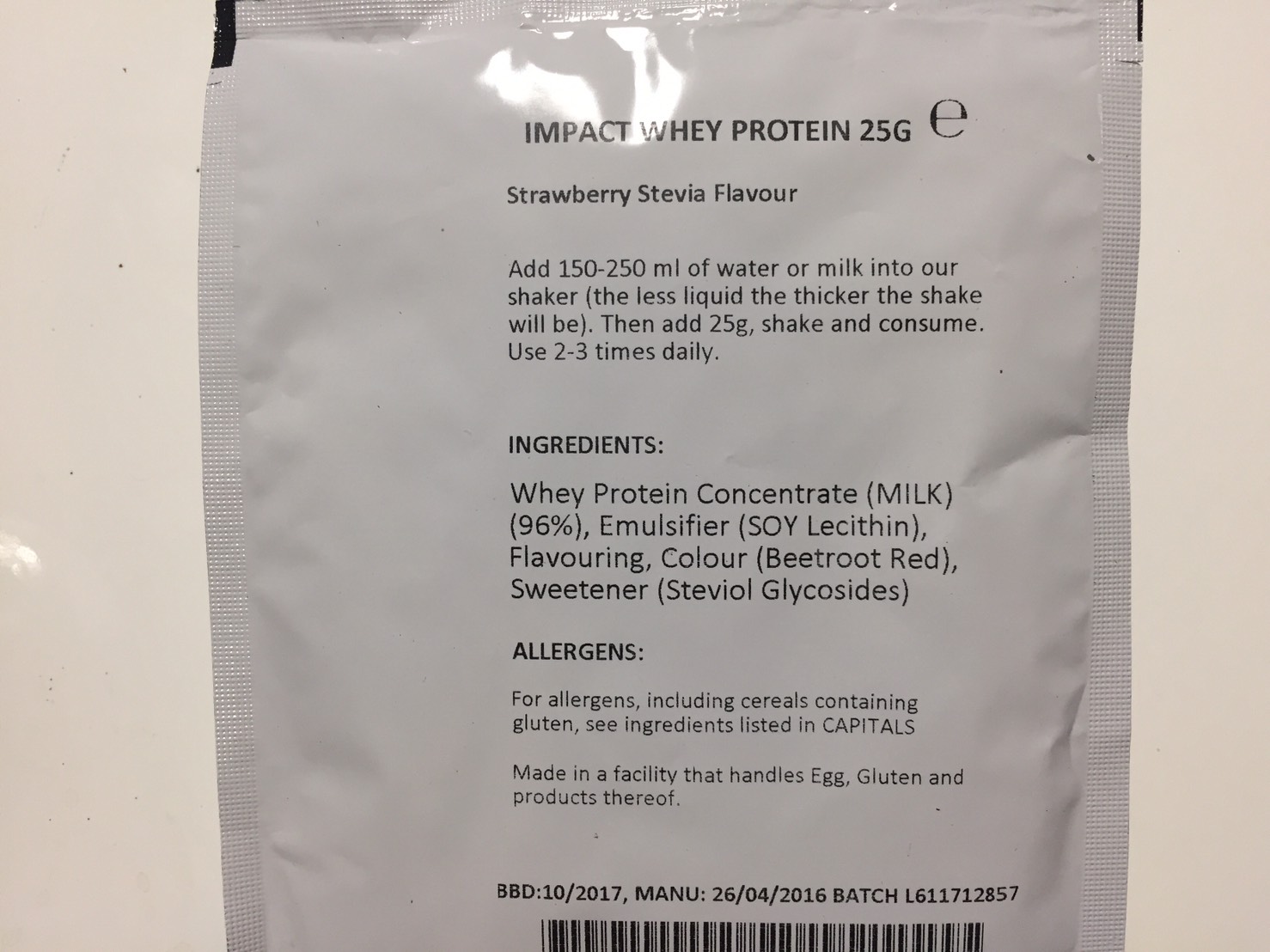 Strawberry Stevia Flavour(ストロベリーステビア味)の成分表