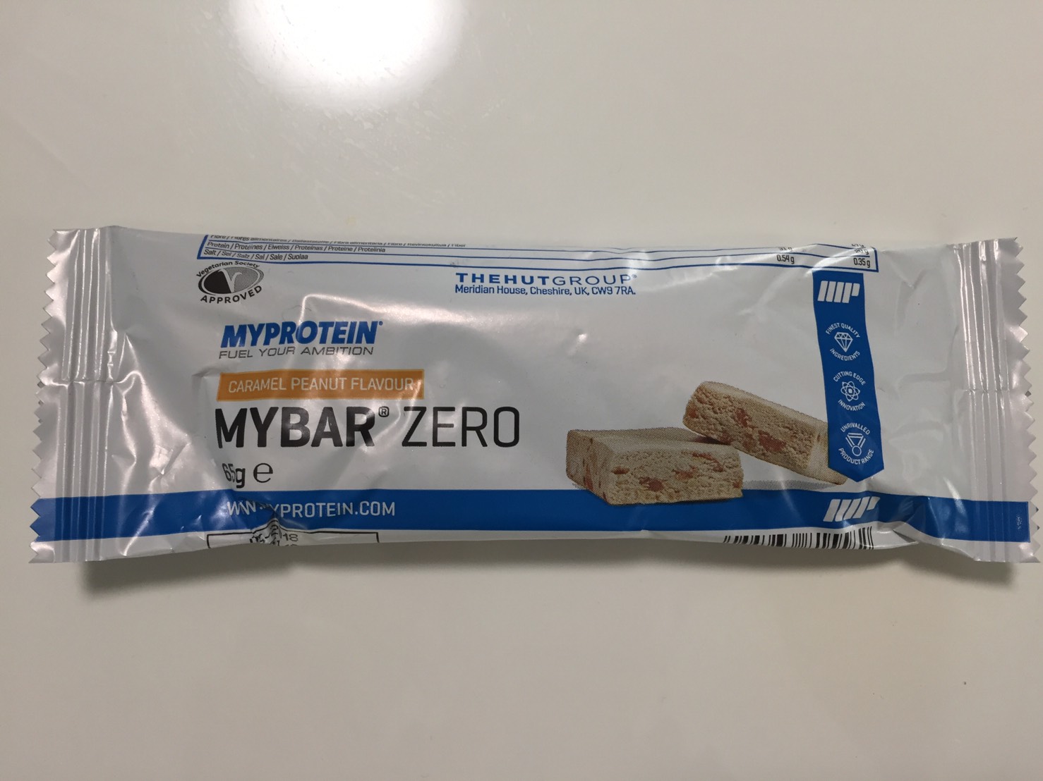 MY BAR ZERO(マイバー・ゼロ)「CARAMEL PEANUT FLAVOUR(キャラメルピーナッツ味)」の成分表