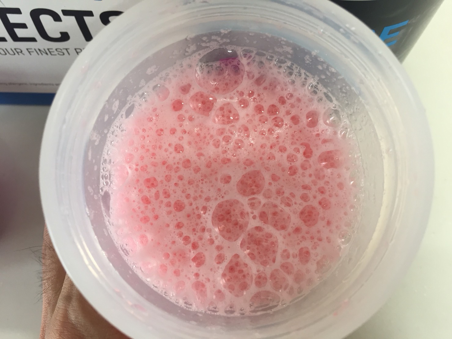 MYPRE(マイプレ)「Watermelon Flavour(ウォーターメロン味=スイカ味)」をシェイクした直後の様子